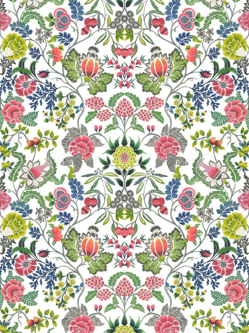 Designers Guild Brocart Decoratif printed floral linen fabric, UK version