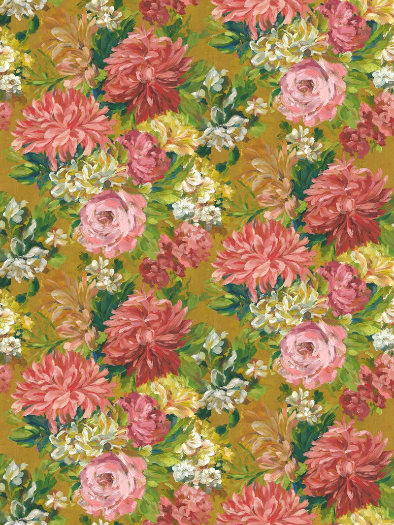 Designers Guild Rose De Damas Printed Floral Cotton Furnishing Fabric