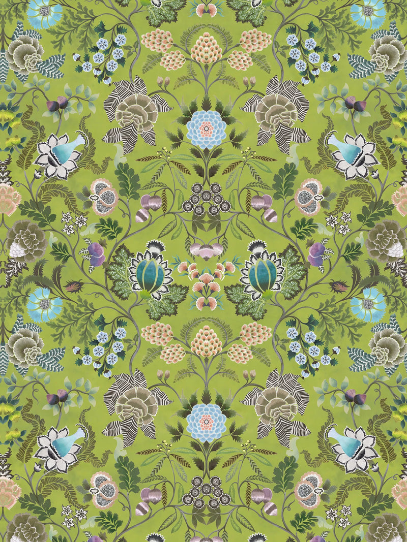 Designers Guild Brocart Decoratif printed floral linen fabric, UK version