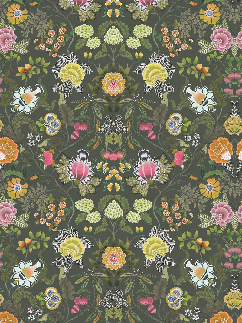 Designers Guild Brocart Decoratif Velours Printed Floral Velvet Furnishing Fabric
