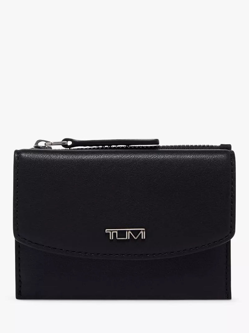 TUMI flap card leather case black (British brand)