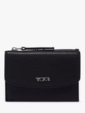 TUMI flap card leather case black (British brand)