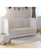 John Lewis Little Acorns Traditional Sleigh Cot White Baby Cot- Buy online at McGrocer