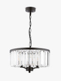 Laura Ashley soft black three-arm chandelier (British brand)