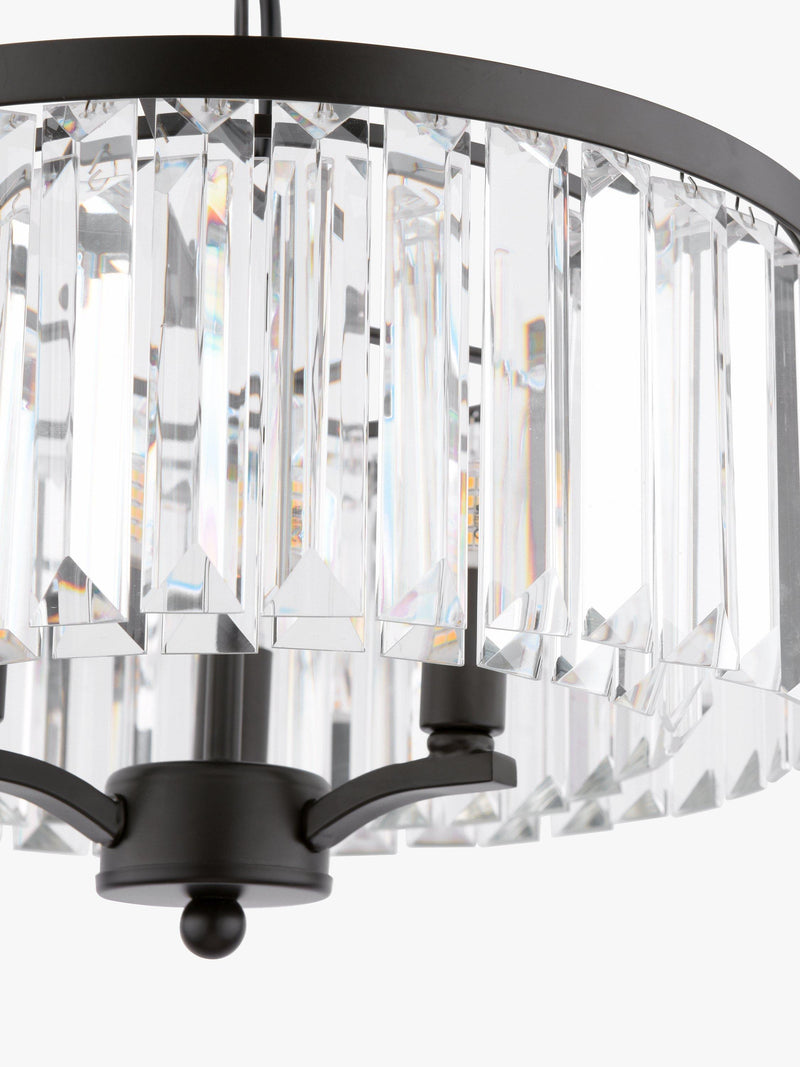 Laura Ashley soft black three-arm chandelier (British brand)