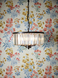 Laura Ashley soft black three-arm chandelier (British brand)