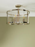 Laura Ashley polished nickel semi flush ceiling light (British brand)