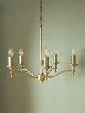 Laura Ashley 5-arm chandelier matt antique brass - UK version