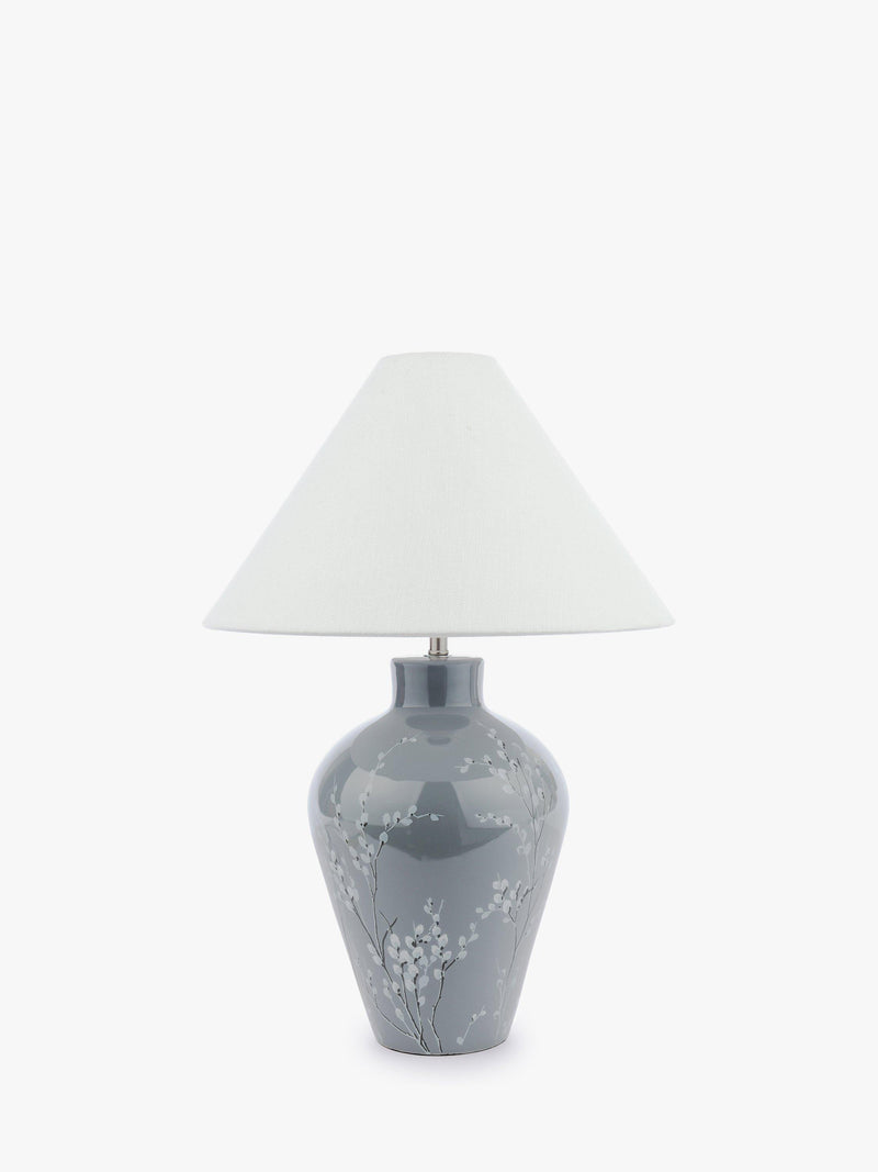 Laura Ashley Pussy Willow ceramic table lamp grey medium - British product