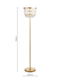 Laura Ashley Rhosill floor lamp matt antique brass 158cm, imported from the UK