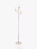 Laura Ashley Southwell three-arm floor lamp in satin nickel - British product