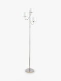 Laura Ashley Southwell three-arm floor lamp in satin nickel - British product