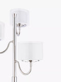 Laura Ashley Southwell three-arm floor lamp in satin nickel - British product