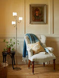 Laura Ashley Southwell three-arm floor lamp in satin nickel - British product