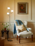 Laura Ashley Southwell three-arm floor lamp in satin nickel - British product