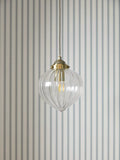 Laura Ashley Whitham fluted glass pendant light, antique brass - British product