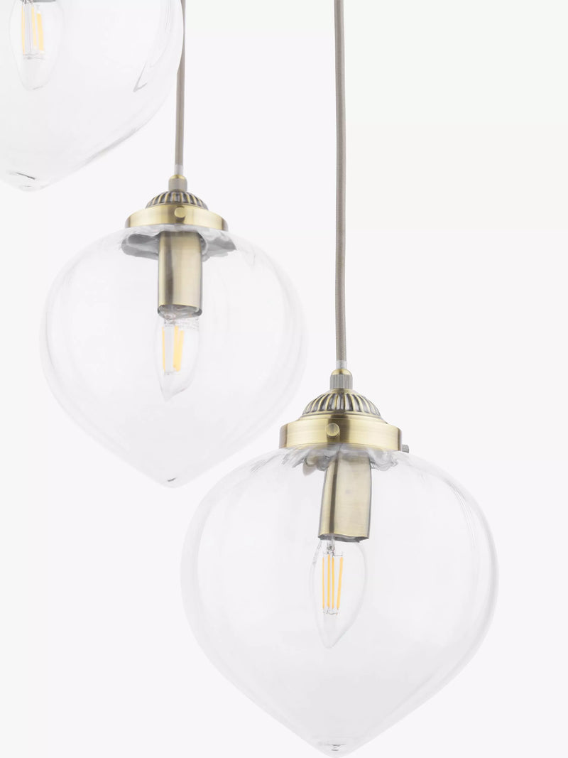 Laura Ashley Whitham 3-light cluster pendant light fluted glass, UK version