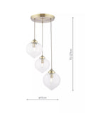 Laura Ashley Whitham 3-light cluster pendant light fluted glass, UK version