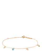 John Lewis PDPAOLA Rainbow Drop Charm Bracelet, Gold/Multi, 15-18cm- Buy online at McGrocer