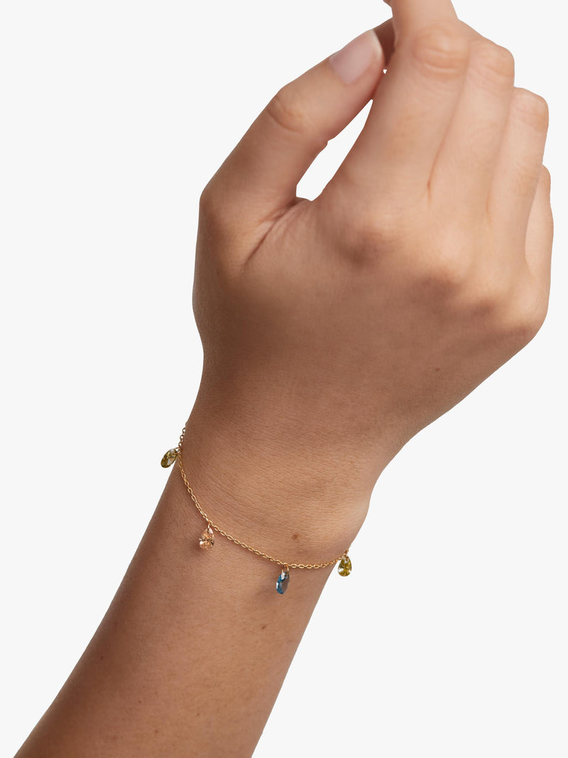 PDPAOLA Rainbow Drop charm bracelet Gold/Multi, UK version