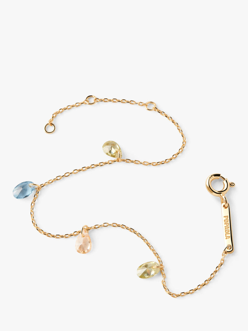 PDPAOLA Rainbow Drop charm bracelet Gold/Multi, UK version