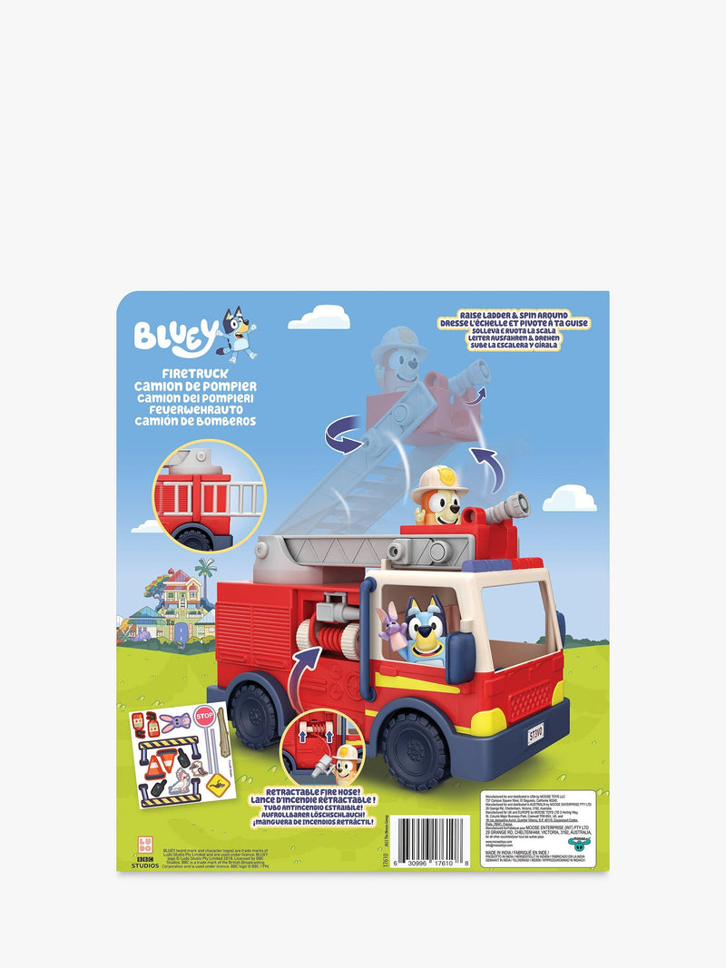 Bluey Fire Truck Playset with Bingo and Bluey figures (British brand)