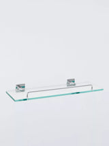 John Lewis John Lewis Lux Glass Shelf with Rail, Silver- Buy online at McGrocer