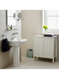 John Lewis Lux extendable bathroom swivel mirror silver (British brand)