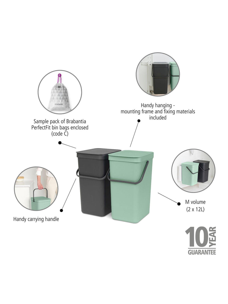 Brabantia built-in kitchen bin 12L - British product