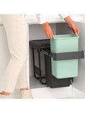 Brabantia Sort & Go built-in kitchen bin with two 15L compartments - British product