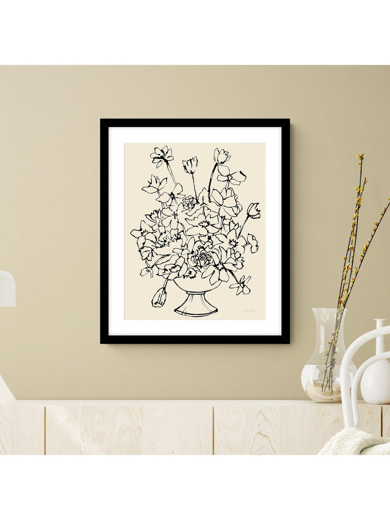 John Lewis 'Flowers in a Vase' framed print, black frame, 63.5x53.5cm, UK version