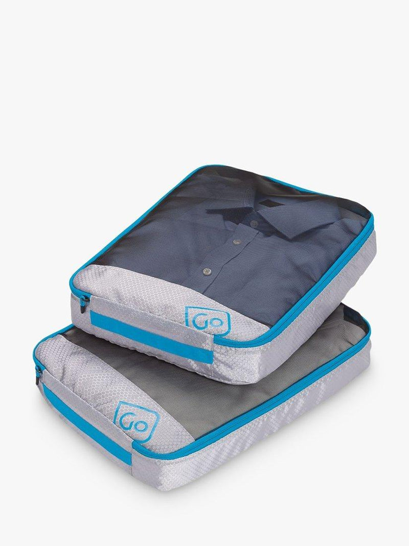 Go Travel twin packing cubes with mesh front and handles (British brand)