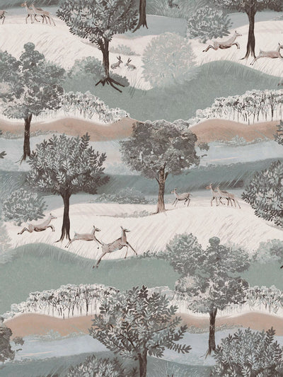John Lewis Laura Ashley Harting Jade Green Wallpaper- Buy online at McGrocer