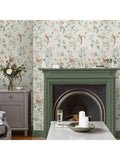 Laura Ashley Summer Palace wallpaper in sage and apricot (British brand)