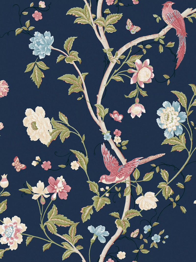 Laura Ashley Summer Palace wallpaper midnight blue 10m x 52cm (British brand)