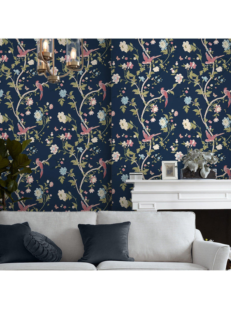 Laura Ashley Summer Palace wallpaper midnight blue 10m x 52cm (British brand)