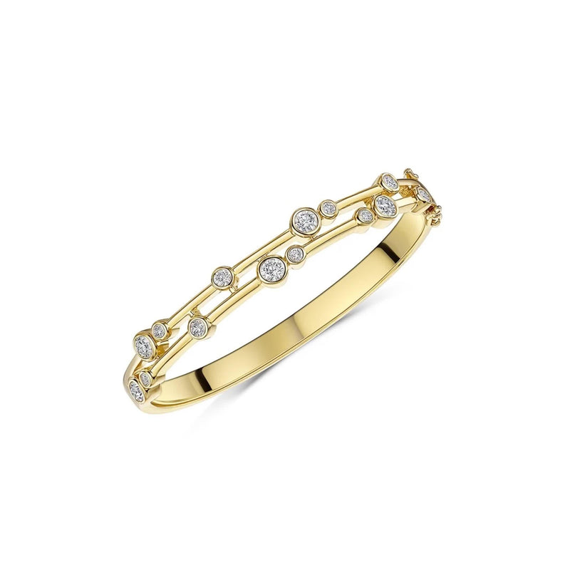 Jools by Jenny Brown cubic zirconia double row bangle (British brand)