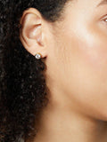Jools by Jenny Brown cubic zirconia rubover stud earrings 0.7cm, imported from the UK