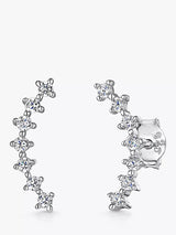 John Lewis Jools by Jenny Brown Cubic Zirconia Climber Stud Earrings Silver- Buy online at McGrocer