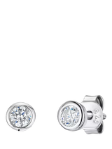 John Lewis Jools by Jenny Brown 3mm Cubic Zirconia Rubover Stud Earrings- Buy online at McGrocer