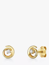 John Lewis Jools by Jenny Brown Cubic Zirconia Twirl Stud Earrings 7mm- Buy online at McGrocer