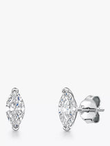 John Lewis Jools by Jenny Brown Marquise Cubic Zirconia Stud Earrings, Silver- Buy online at McGrocer