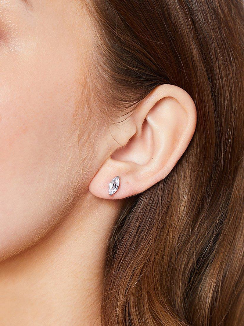 Jools by Jenny Brown cubic zirconia stud earrings 9x5mm, UK version
