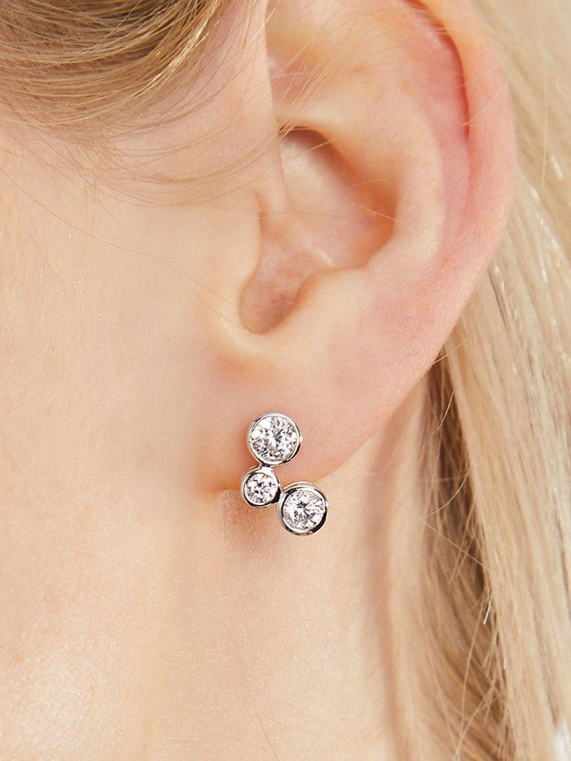 Jools by Jenny Brown cubic zirconia bubble stud earrings 1.4cm, imported from the UK