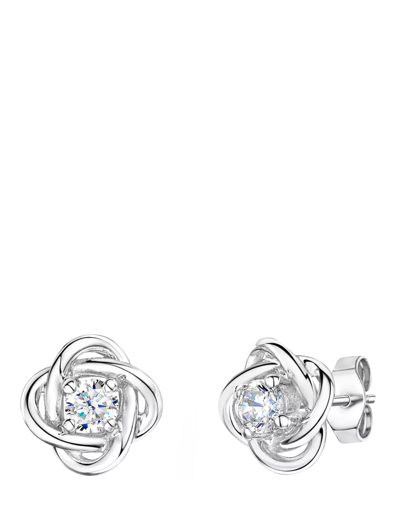 Jools by Jenny Brown Cubic Zirconia Woven Knot Stud Earrings