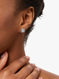 Jools cubic zirconia woven knot stud earrings 1cm (British brand)