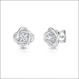 Jools cubic zirconia woven knot stud earrings 1cm (British brand)