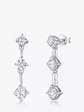 Jools by Jenny Brown three stone cubic zirconia drop earrings 2.5cm (British brand)