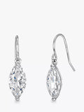 Jools by Jenny Brown marquise cubic zirconia drop earrings silver, UK version