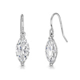 Jools by Jenny Brown marquise cubic zirconia drop earrings silver, UK version